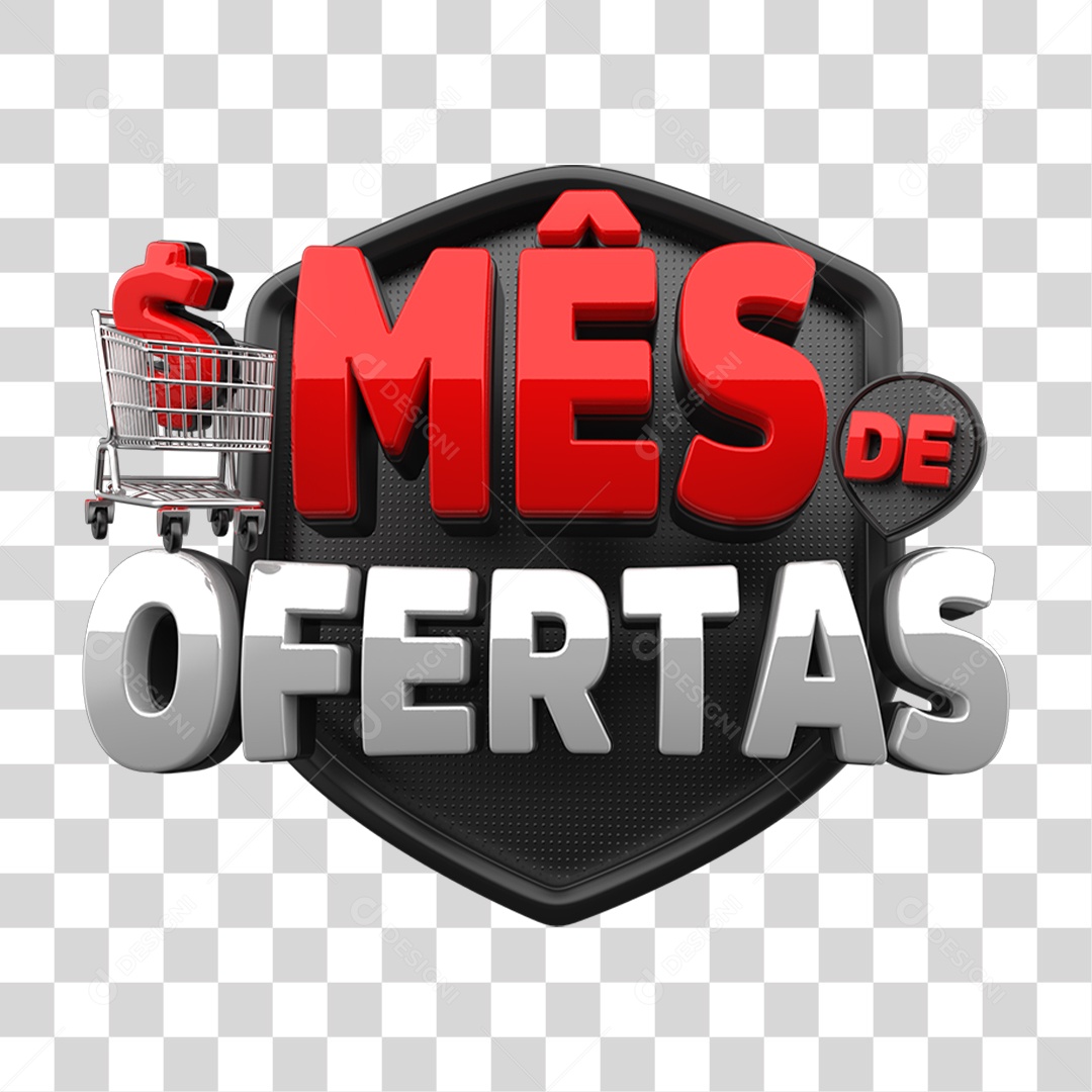 Selo 3D Mês de Ofertas PNG Transparente