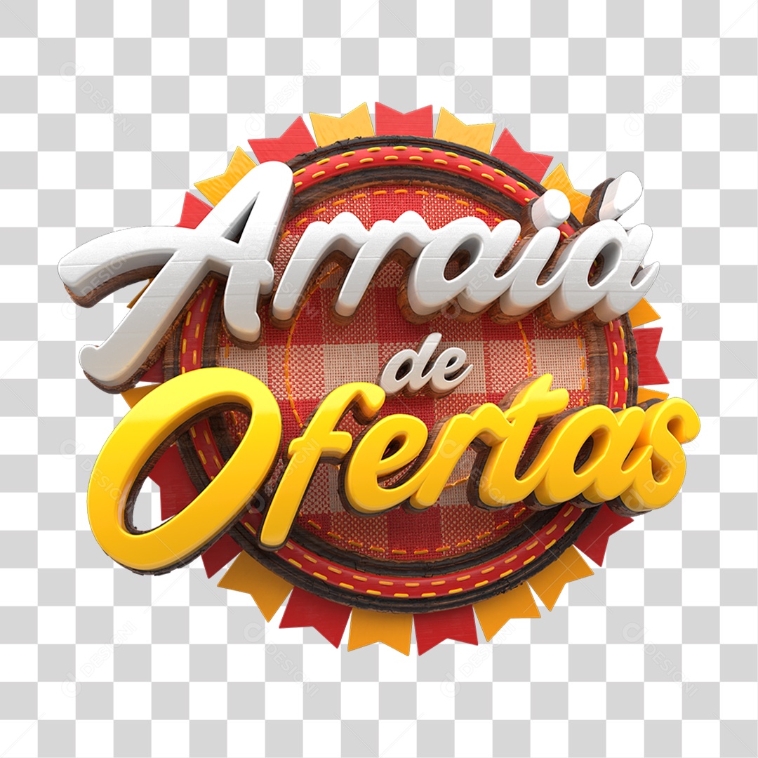 Selo 3D Arraiá de Ofertas PNG Transparente