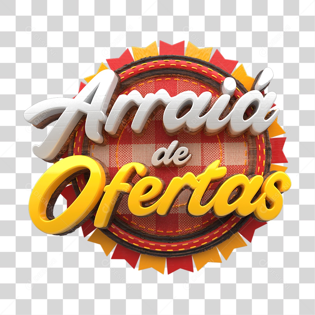 Selo 3D Arraiá de Ofertas PNG Transparente