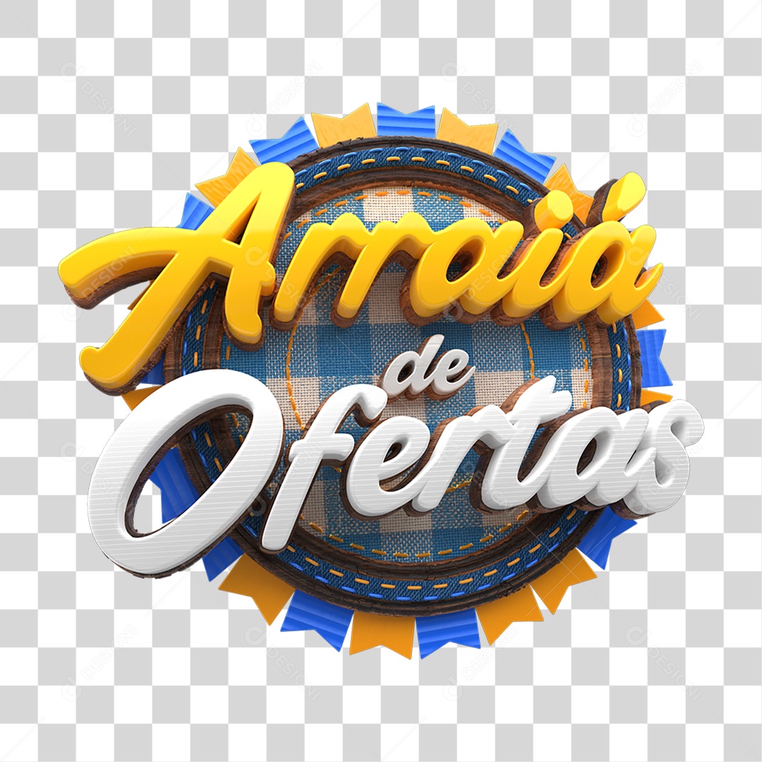 Selo 3D Arraiá de Ofertas PNG Transparente