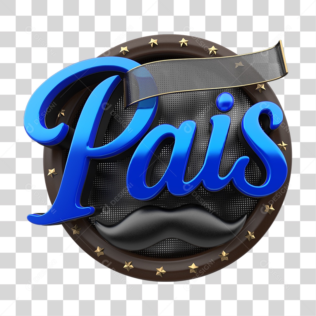Selo 3D Mês dos Pais PNG Transparente