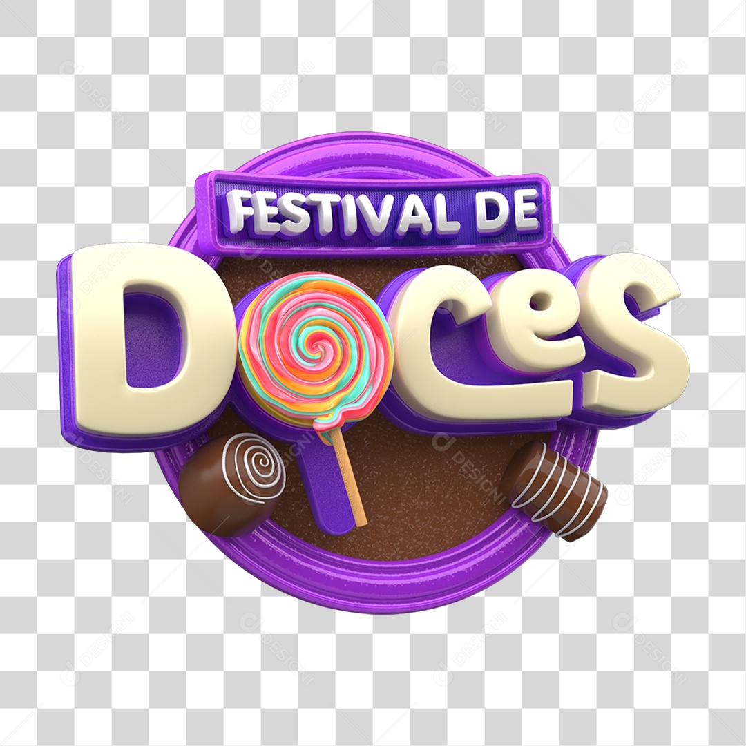 Selo 3D Festival de Doces PNG Transparente