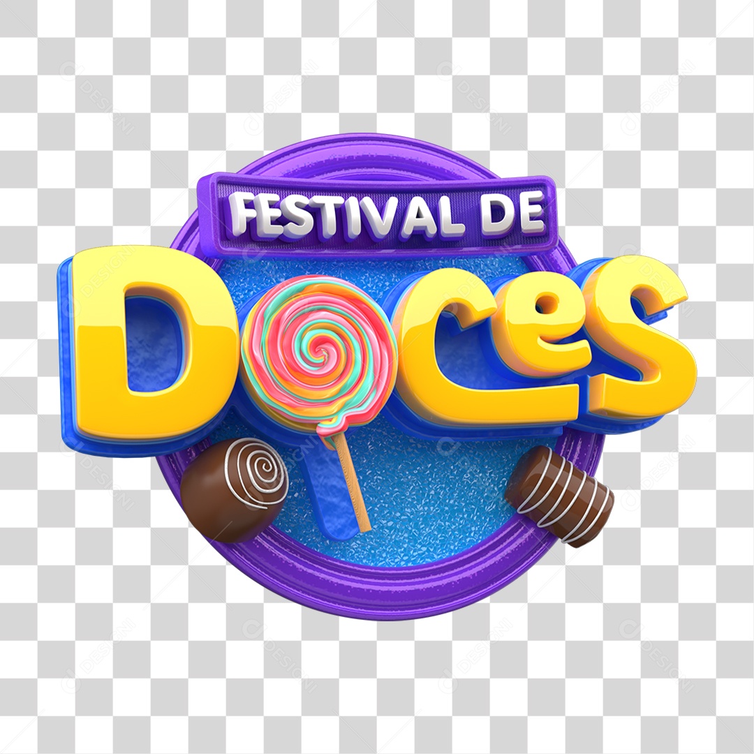 Selo 3D Festival de Doces PNG Transparente