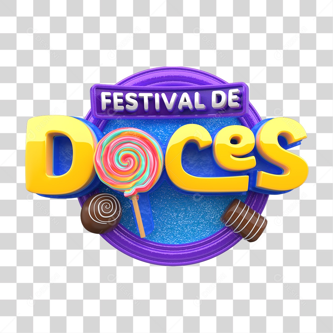 Selo 3D Festival de Doces PNG Transparente