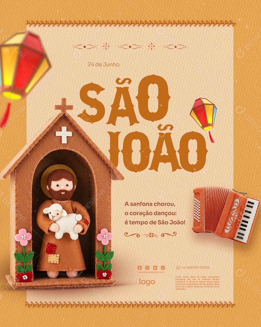 Dia de São João 29 de Junho Social Media PSD Editável