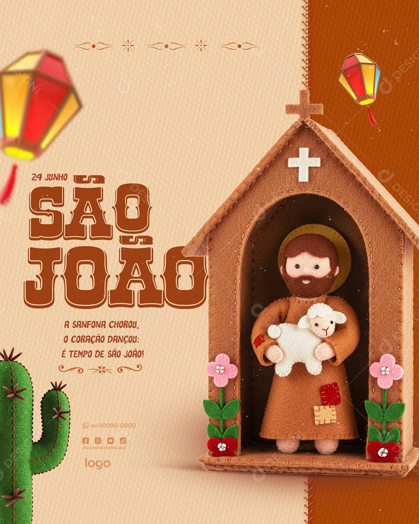 Dia de São João 29 de Junho Social Media PSD Editável