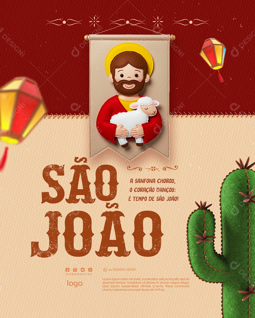 Dia de São João 29 de Junho Social Media PSD Editável
