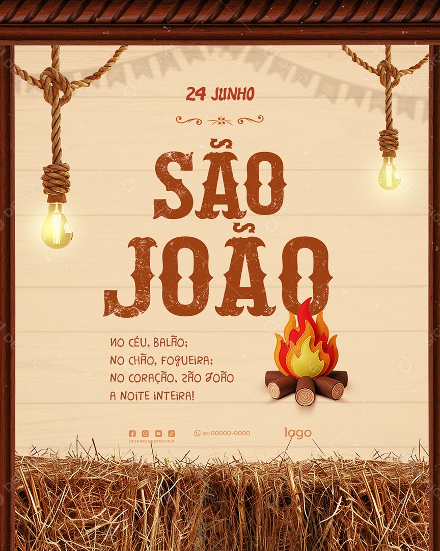 Dia de São João 29 de Junho Social Media PSD Editável