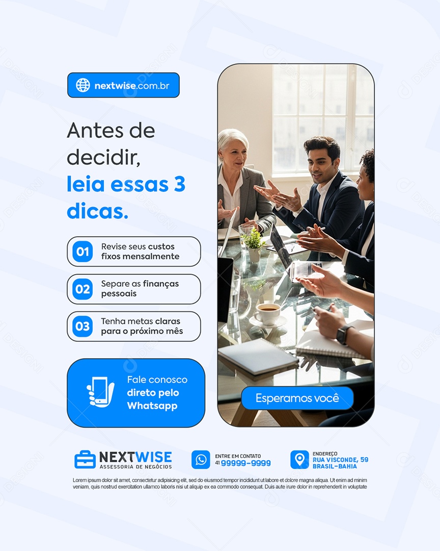 Assessoria De Negócios Antes de Decidir Leia Essas Três Dicas Social Media PSD Editável