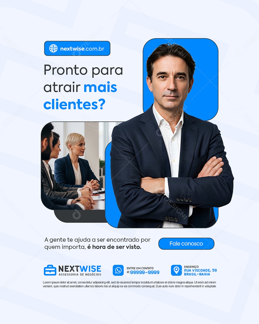 Assessoria De Negócios Pronto Para Atrair Mais Clientes Social Media PSD Editável