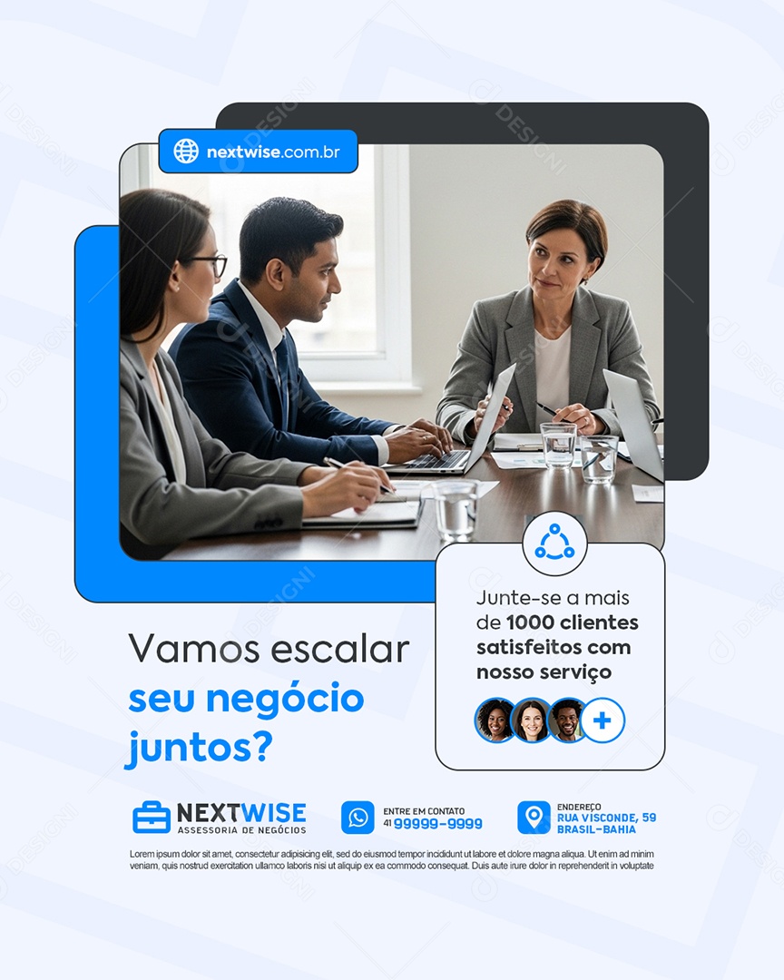 Assessoria De Negócios Vamos Escalar Seu Negócio Juntos Social Media PSD Editável