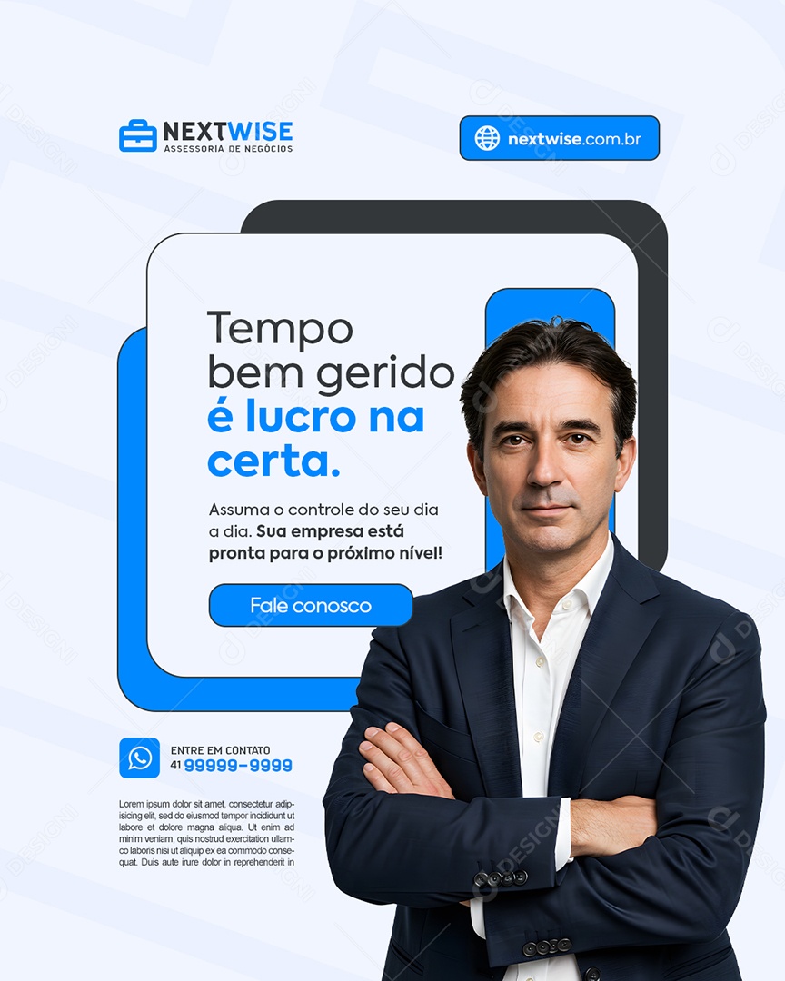 Assessoria De Negócios Tempo Bem Gerido Social Media PSD Editável