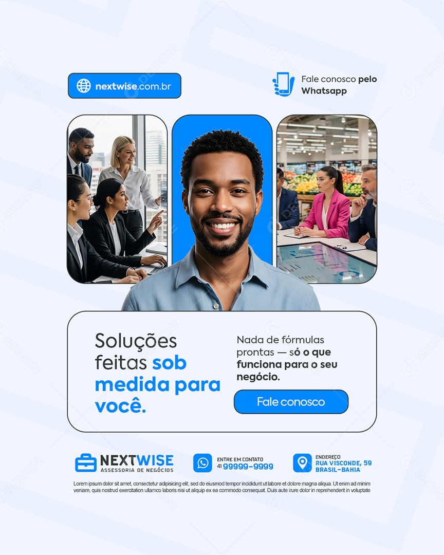 Assessoria De Negócios Soluções Feitas Sob Medida Social Media PSD Editável