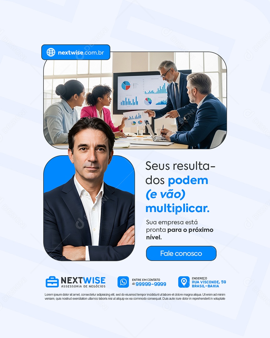 Assessoria De Negócios Seus Resultados Podem Multiplicar Social Media PSD Editável