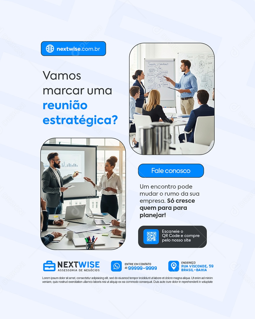 Assessoria De Negócios Vamos Marcar Uma Reunião Estratégica Social Media PSD Editável