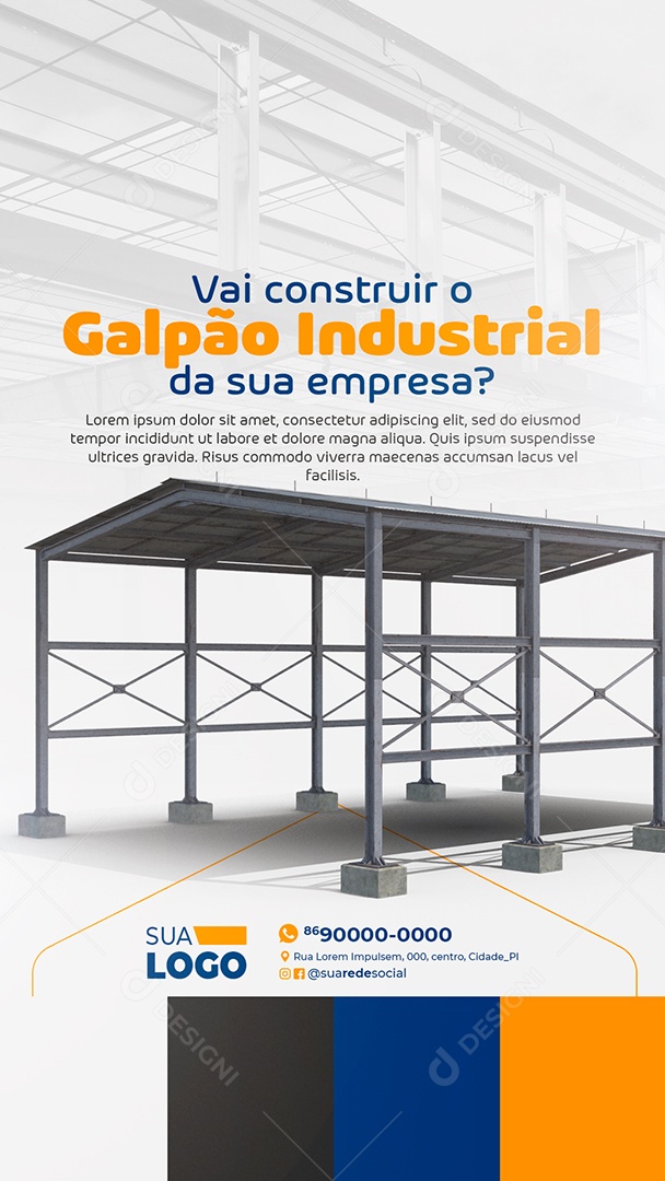 Story Vai Construir O Galpão Industrial da Sua Empresa Social Media PSD Editável