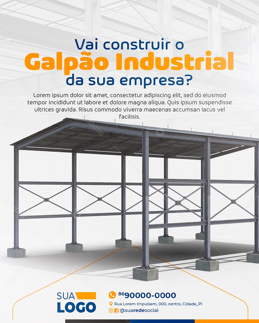 Vai Construir o Galpão Industrial da Sua Empresa Social Media PSD Editável