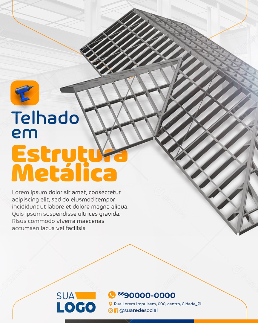Telhado Em Estrutura Metálica Social Media PSD Editável