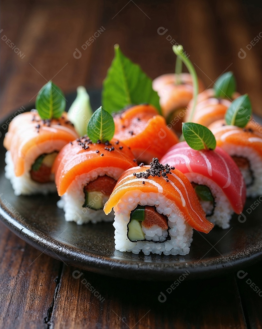 Imagem mostra sushi, um prato tradicional da culinária japonesa