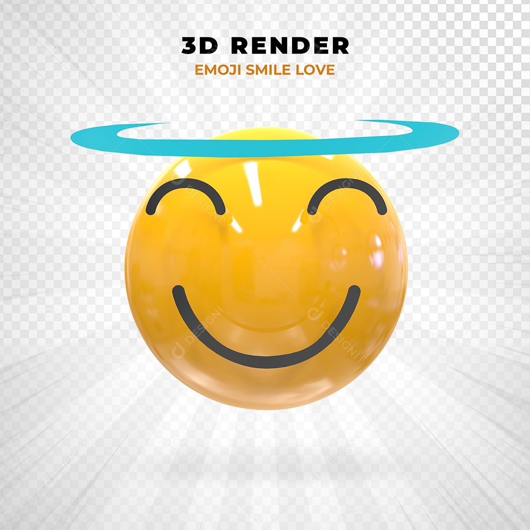 Elemento 3D Emoji Do Anjo para Composição PSD