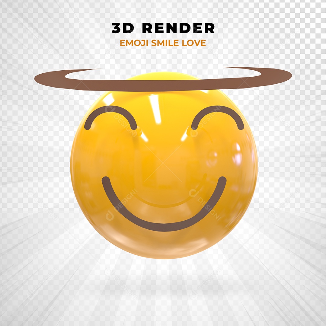 Elemento 3D Emoji Do Anjo para Composição PSD