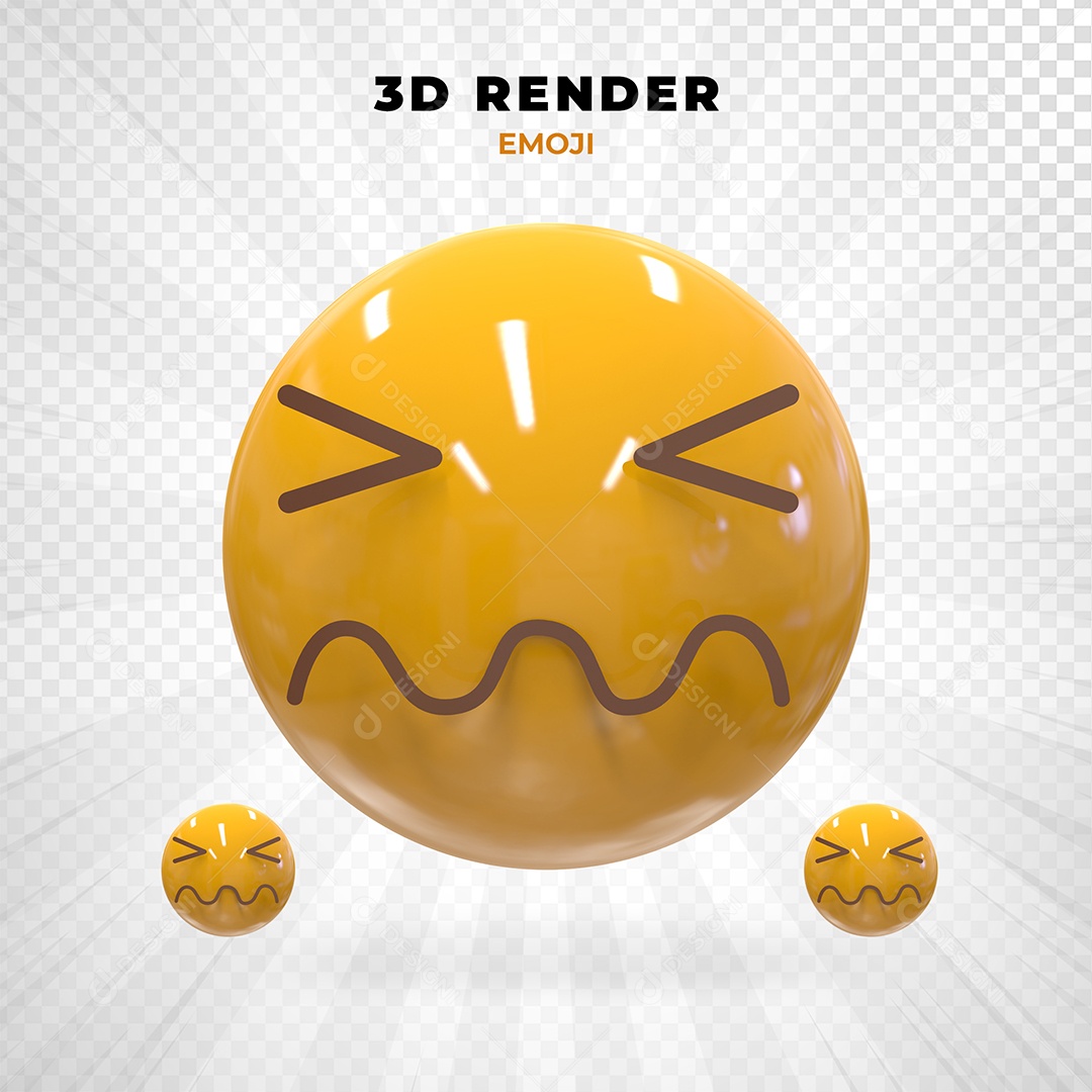 Elemento 3D Emoji Triste para Composição PSD