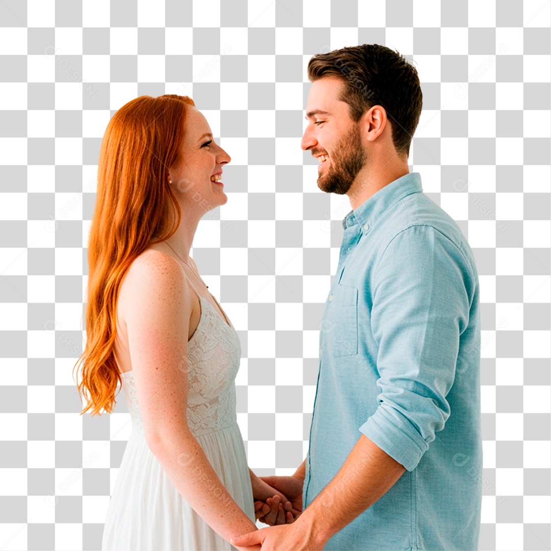 Casal Sorrindo PNG Transparente