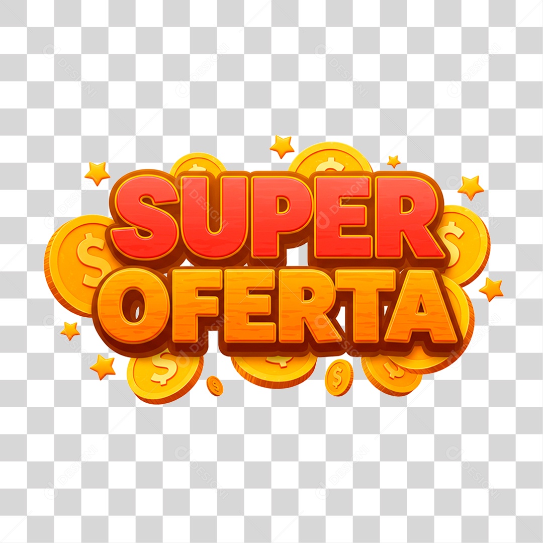 Selo 3D Super Oferta Para Composição PNG Transparente