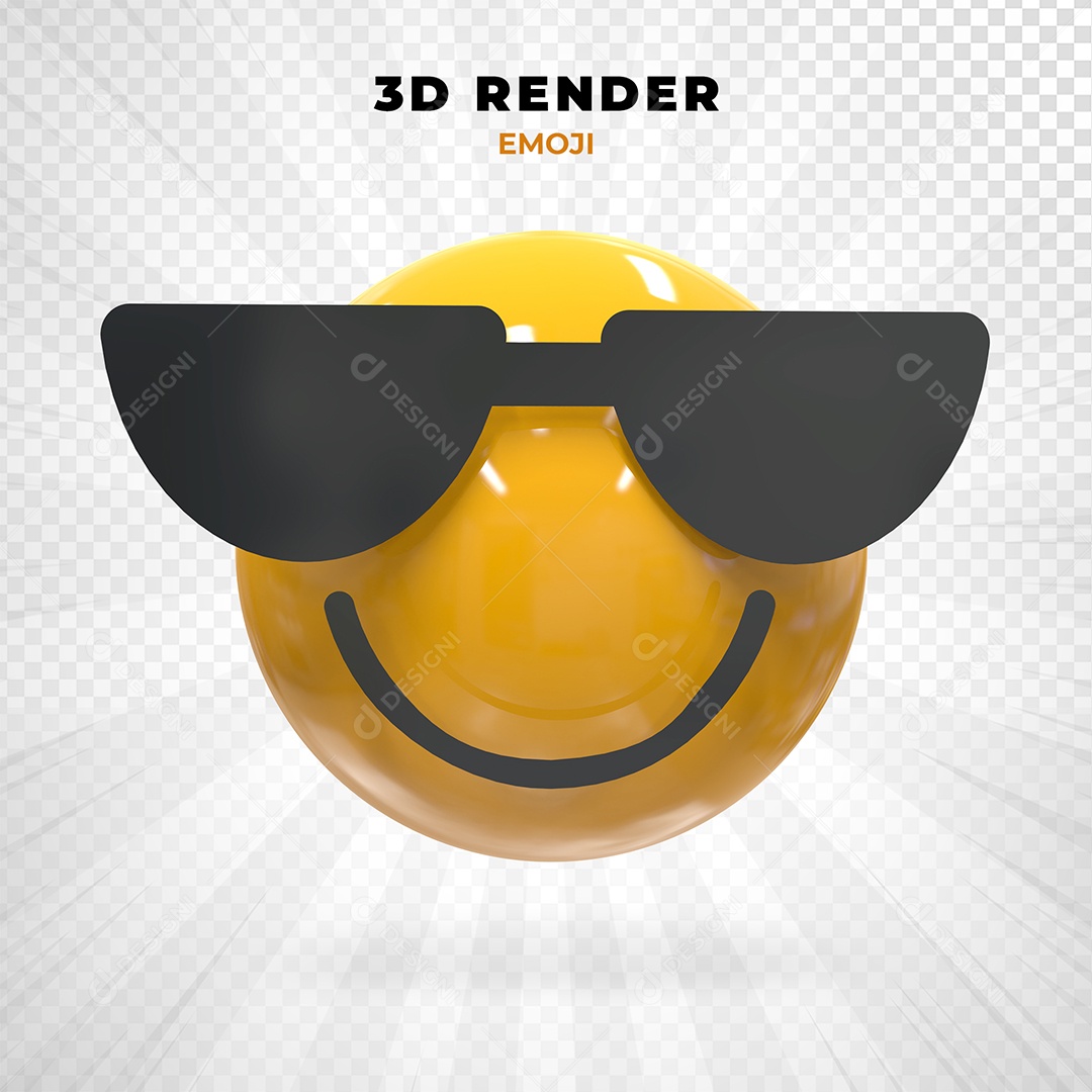 Elemento 3D Emoji Feliz para Composição PSD