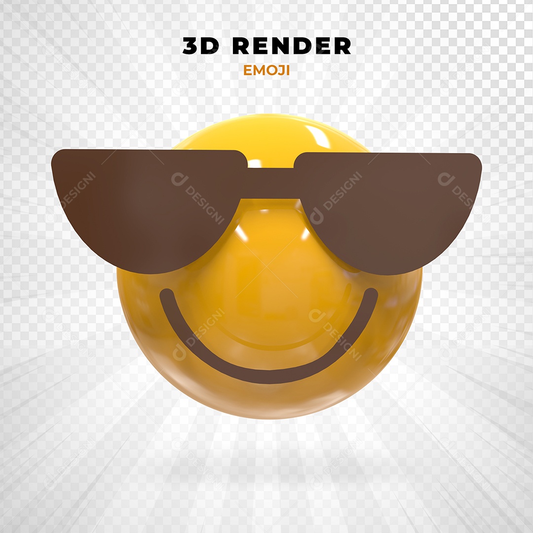 Elemento 3D Emoji Feliz para Composição PSD