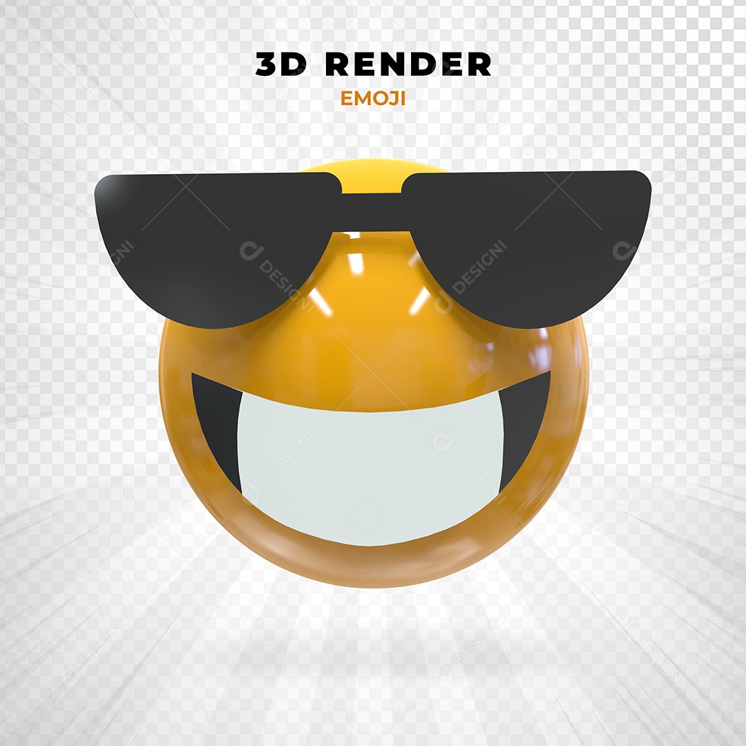 Elemento 3D Emoji Feliz para Composição PSD
