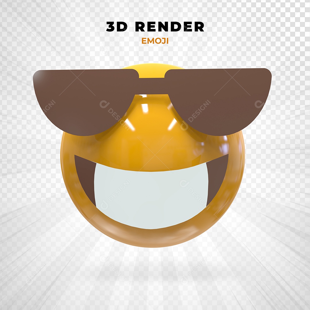Elemento 3D Emoji Feliz para Composição PSD