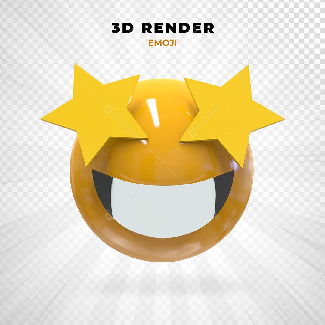 Elemento 3D Emoji Feliz para Composição PSD