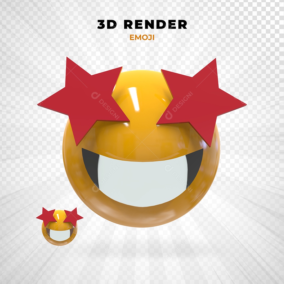 Elemento 3D Emoji Feliz para Composição PSD