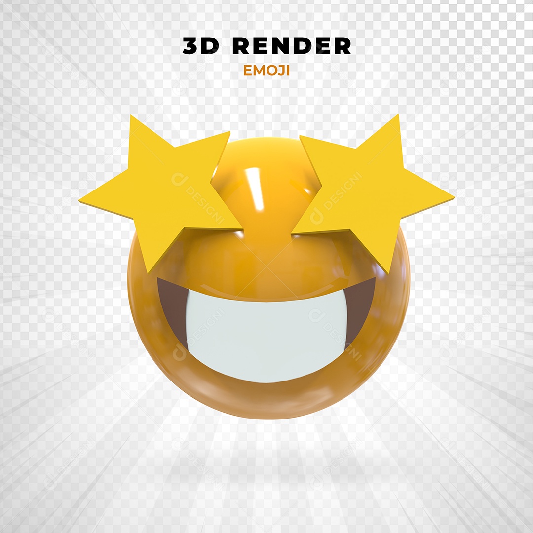 Elemento 3D Emoji Feliz para Composição PSD