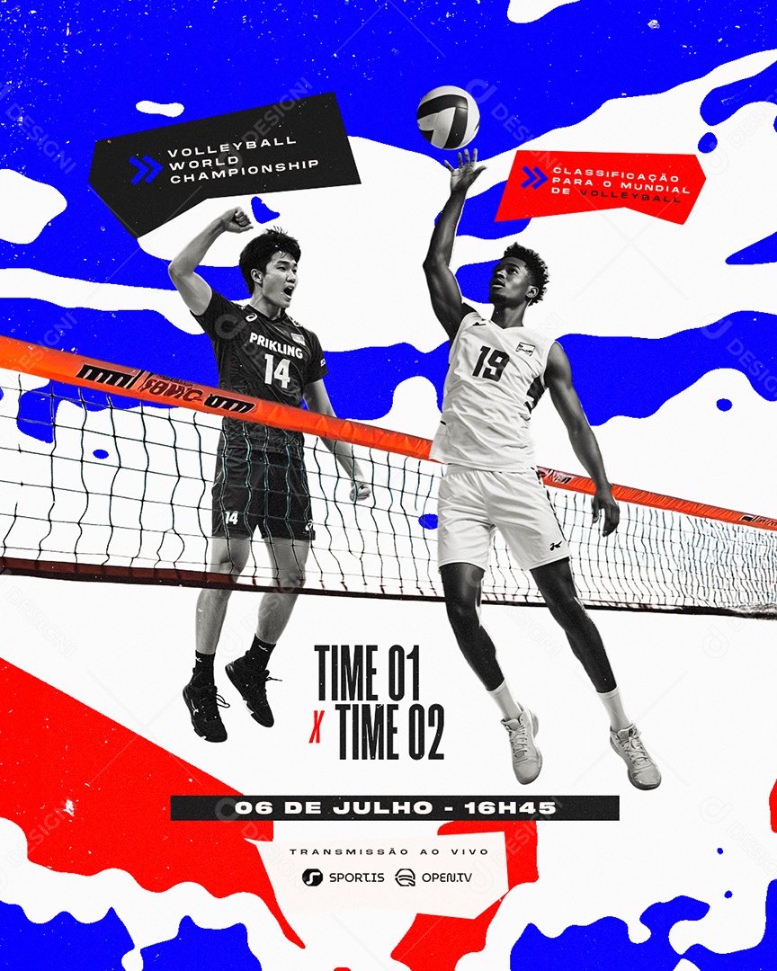 Campeonato De Volleyball World Championship Masculino Social Media PSD Editável