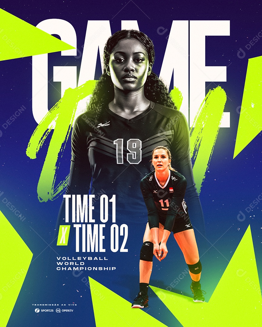 Volleyball World Championship Feminino Game Social Media PSD Editável