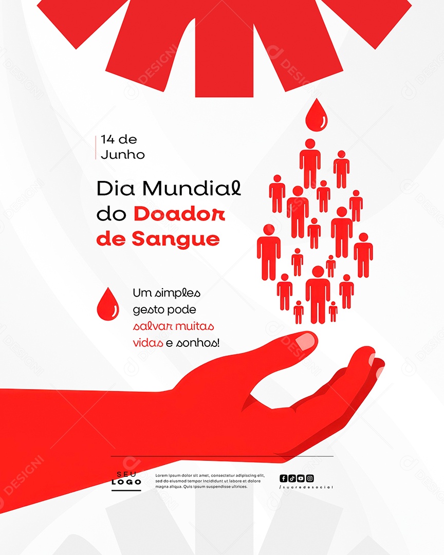 Dia Mundial Do Doador De Sangue 14 De Junho Social Media PSD Editável