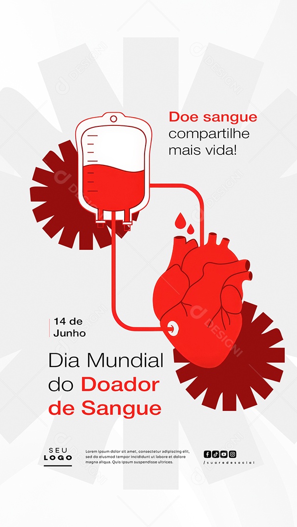 Story Dia Mundial Do Doador De Sangue 14 De Junho Social Media PSD Editável