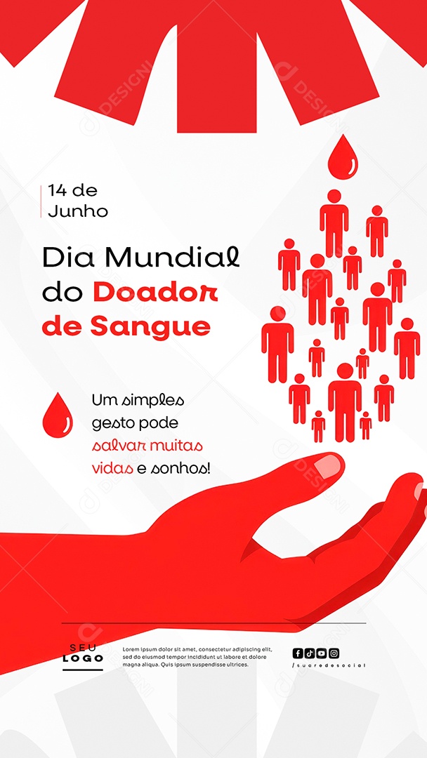 Story Dia Mundial Do Doador De Sangue 14 De Junho Social Media PSD Editável