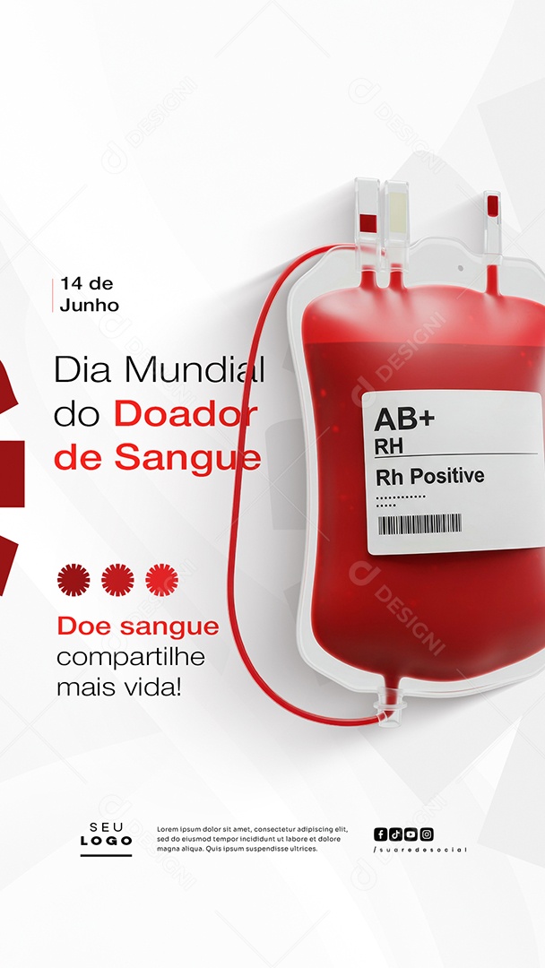 Story Dia Mundial Do Doador De Sangue 14 De Junho Social Media PSD Editável