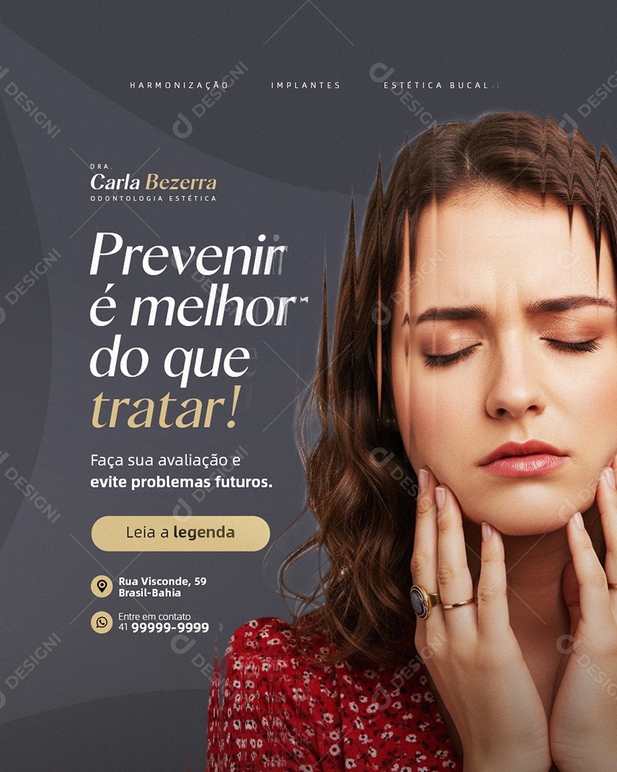 Clínica Odontológica Prevenir é Melhor do Que Tratar Social Media PSD Editável