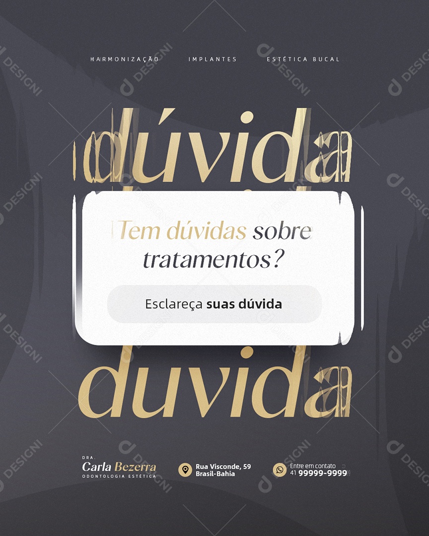 Clínica Odontológica Tem Dúvidas Sobre Tratamentos Social Media PSD Editável