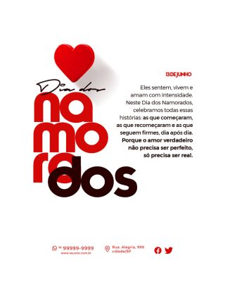 Dia dos Namorados 12 de Junho Social Media PSD Editável