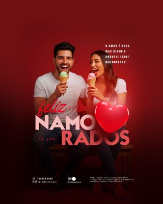 Feliz Dia dos Namorados 12 de Junho Social Media PSD Editável