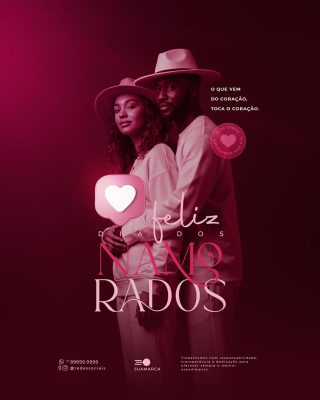 Feliz Dia dos Namorados 12 de Junho Social Media PSD Editável