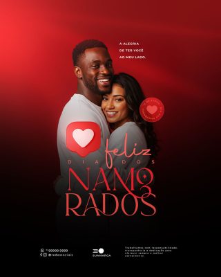 Feliz Dia dos Namorados 12 de Junho Social Media PSD Editável