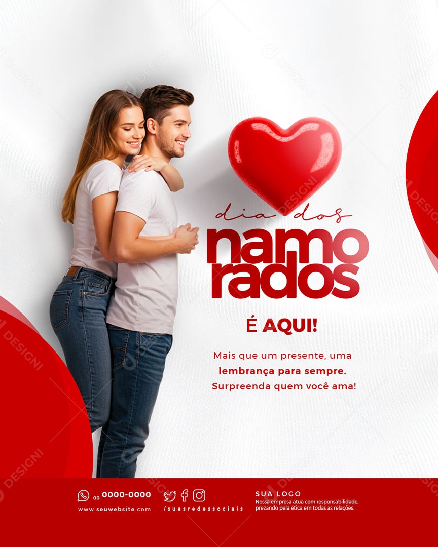 Dia dos Namorados é Aqui Social Media PSD Editável