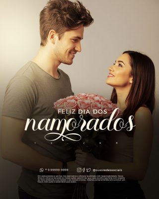Feliz Dia dos Namorados 12 de Junho Social Media PSD Editável