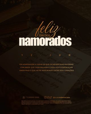 Feliz Dia dos Namorados 12 de Junho Social Media PSD Editável